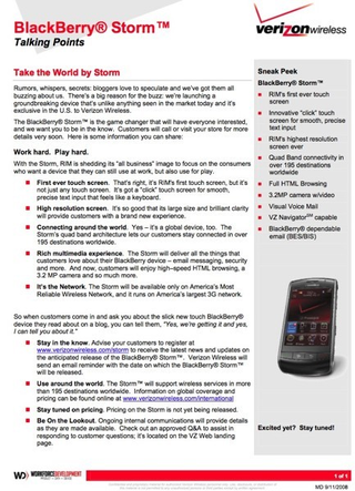 Illustration for article titled Official Verizon BlackBerry Storm Video Leaked, Actually Looks Kinda Pantsworthy